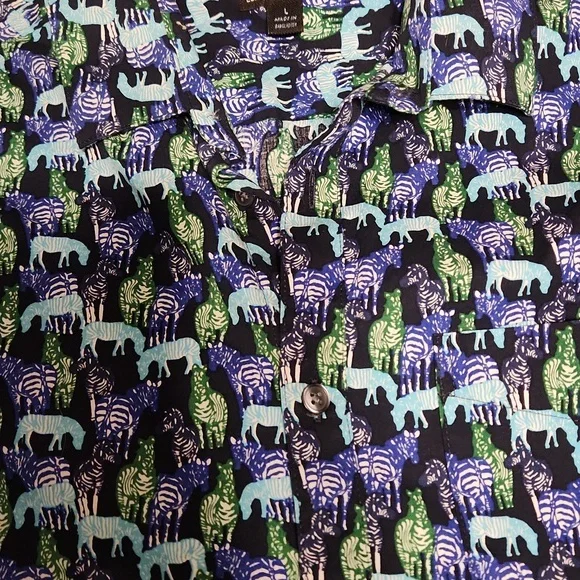 Marc Anthony Luxury Slim Fit Zebra Shirt - Picture 4 of 10